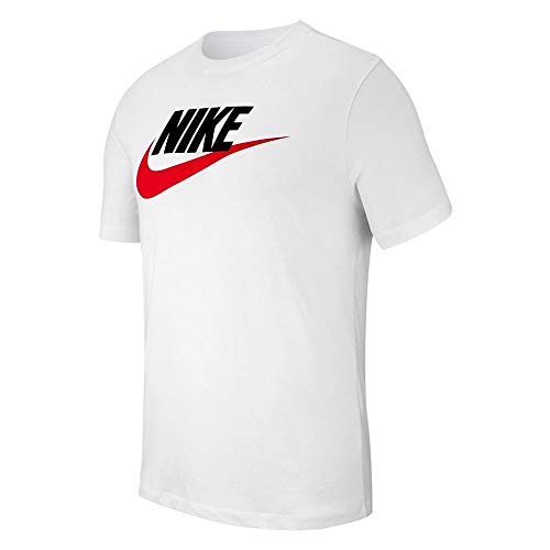 Nike Sportswear, T-Shirt Unisex-Adulto, White/Black/(University Red), 10