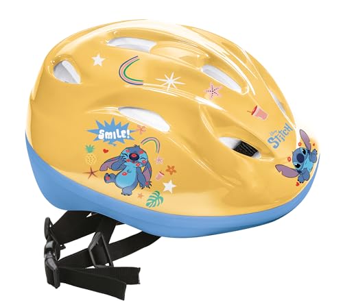 Mondo Toys-Stitch Helmet Caschetto Di Protezione Regolabile Da 52 A 56 Cm-28748 Unisex Bambino, Giallo Azzurro, M