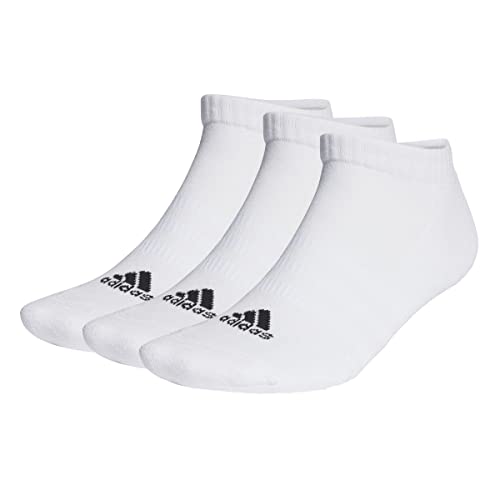Adidas Unisex - Adulto Cushioned Low-Cut Socks 3 Pairs, White / Black, 4.5-6