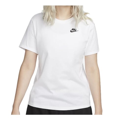 Nike Sw Club T-Shirt, Bianco, M Donna