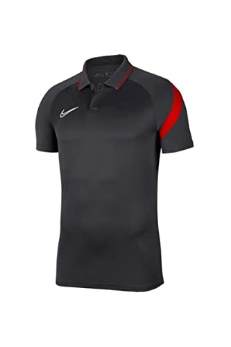 Nike Dri-Fit Academy, Polo Manica Corta Uomo, Multicolore (Anthracite/University Red/White), L