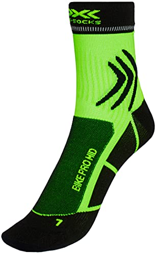 X-Socks Bike Pro Mid, Socks Calze Calzini Unisex-Adulto, Opal Black/Amazonas Green, 35-38