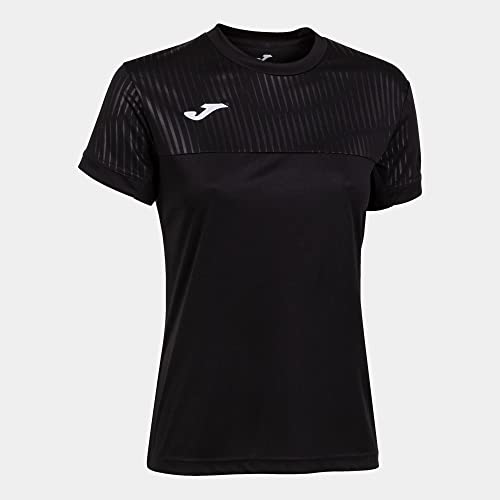 Joma Maglia Manica Corta Montreal Maglietta, Nero, M Donna