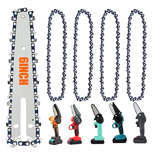 Sporgo Catena Motosega 4 Pezzi, Barra 40 Cm, Catena 6", Compatibile Con Tutte Le Motoseghe Con Barra Da 6" Per Lavorazione Legno E Paesaggio