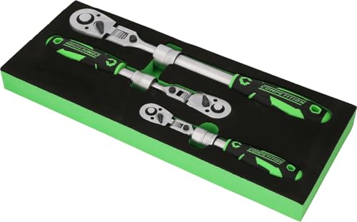 Ks Tools Competition 512.0103 - Set Di Cricchetti Telescopici, 3 Pezzi, 1/4"+3/8"+1/2"