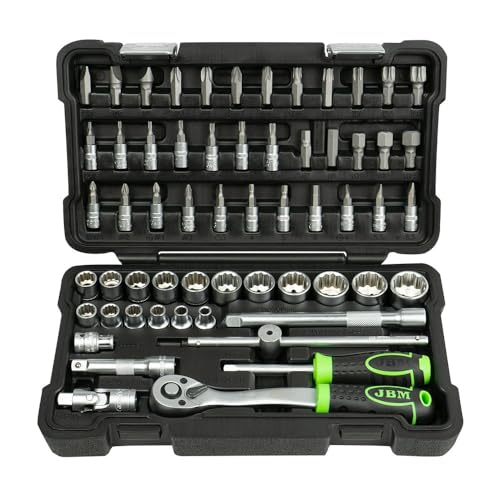 Estuche De Herramientas De 3/8" De 59 Piezas Con Vasos De 12 Cantos