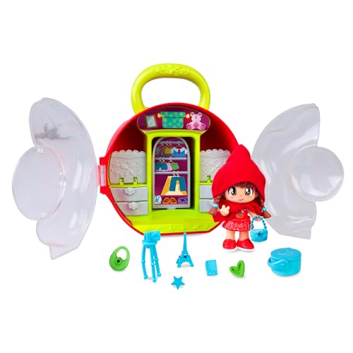 Pinypon Favole, Armadio Color Rosso Con Maniglia, Personaggio Di Cappuccetto Rosso Dal Mondo Delle Fiabe, Con Accessori Riponibili Dentro L'Armadio, +