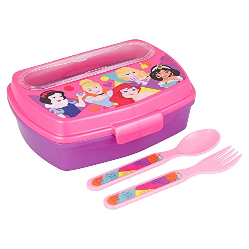 Stor Sandwichera Rettangolare Con Posate Disney Princess Bright & Bold