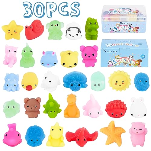 Nuseya Mochi Squishy Giocattoli Da Schiacciare, 30 Pezzi, Senza Duplicati, Kawaii Squishy, Per Regali Di Festa, Natale, Compleanno, Regalo Per Bambini