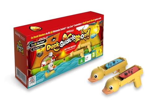 Maxx Tech Duck, Quack, Shoot! Kit For Switch 2&1- Includes Downloadable Switch Code In Box Game Plus 2 Quacking Themed Duck Blasters! Compatible With