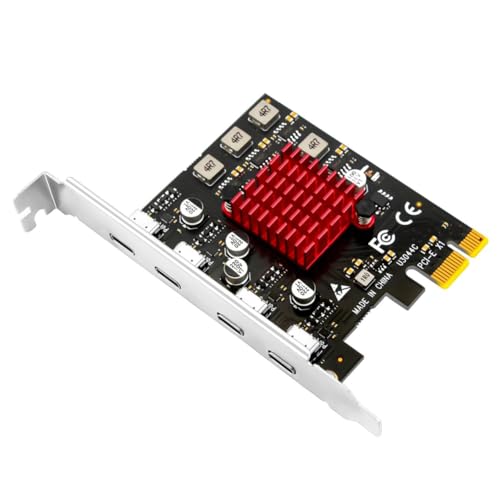 Ptdfjspt Scheda Di Espansione Pcie Scheda Adattatore Scheda Di Espansione Pcie A 4 Porte Usb 3.2 Gen1 Type-C Per Pc Desktop