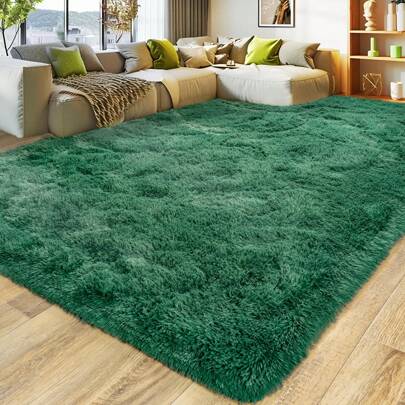 Tappeto a pelo lungo per soggiorno, tappeto per camera da letto, tappeto moderno, soffice e morbido, tappeto per soggiorno, tappeto moderno a pelo lun
