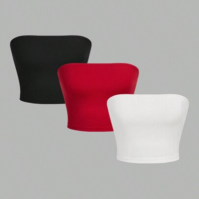 Set da 3 Pezzi di Reggiseni a Fascia Tagliati per Taglie Comode Adatti per l'Estate
