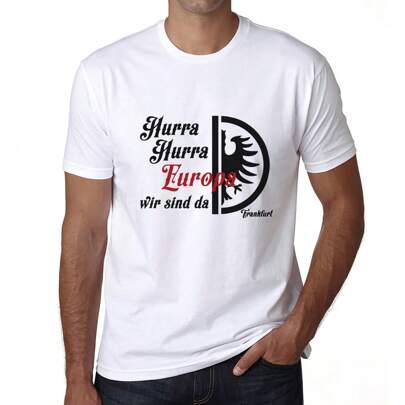 T-shirt da uomo Evviva Evviva Europa Siamo lì Francoforte – Hurra Hurra Europa Wir Sind Da Francoforte – T-shirt grafica eco-responsabile Regalo vinta