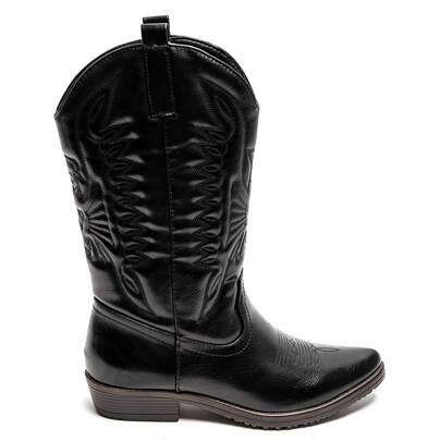 Bottes cowboy femme brodées con motivi stile western mi-mollet à enfiler