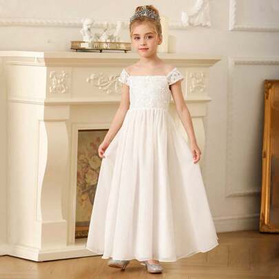Abiti da damigella d'onore, abiti in chiffon a trapezio, abiti per bambine, abiti da compleanno, matrimonio, festa e comunione