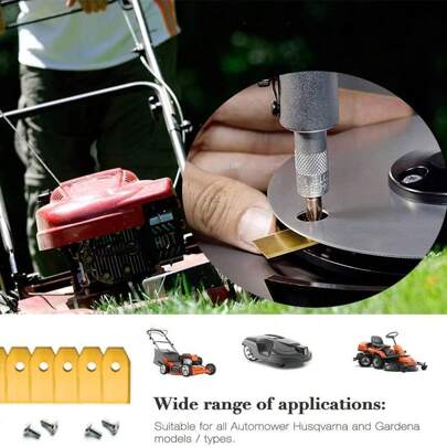 30 lame in titanio per robot rasaerba Husqvarna Automower e Gardena, incluse 30 viti