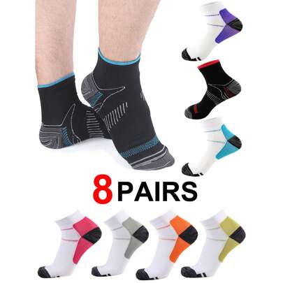 8 Paia Di Calzini Compression Assorbenti Sudore, Deodoranti, Traspiranti, Calze Sportive Da Basket Con Pressione