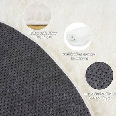 Tappeto color crema soffice a pelo lungo per soggiorno, moderno tappeto a pelo lungo per soggiorno, tappeto scendiletto, tappeto a pelo alto antiscivo