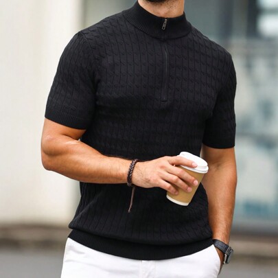 Maglione In Maglia Con Mezza Zip Per Uomo