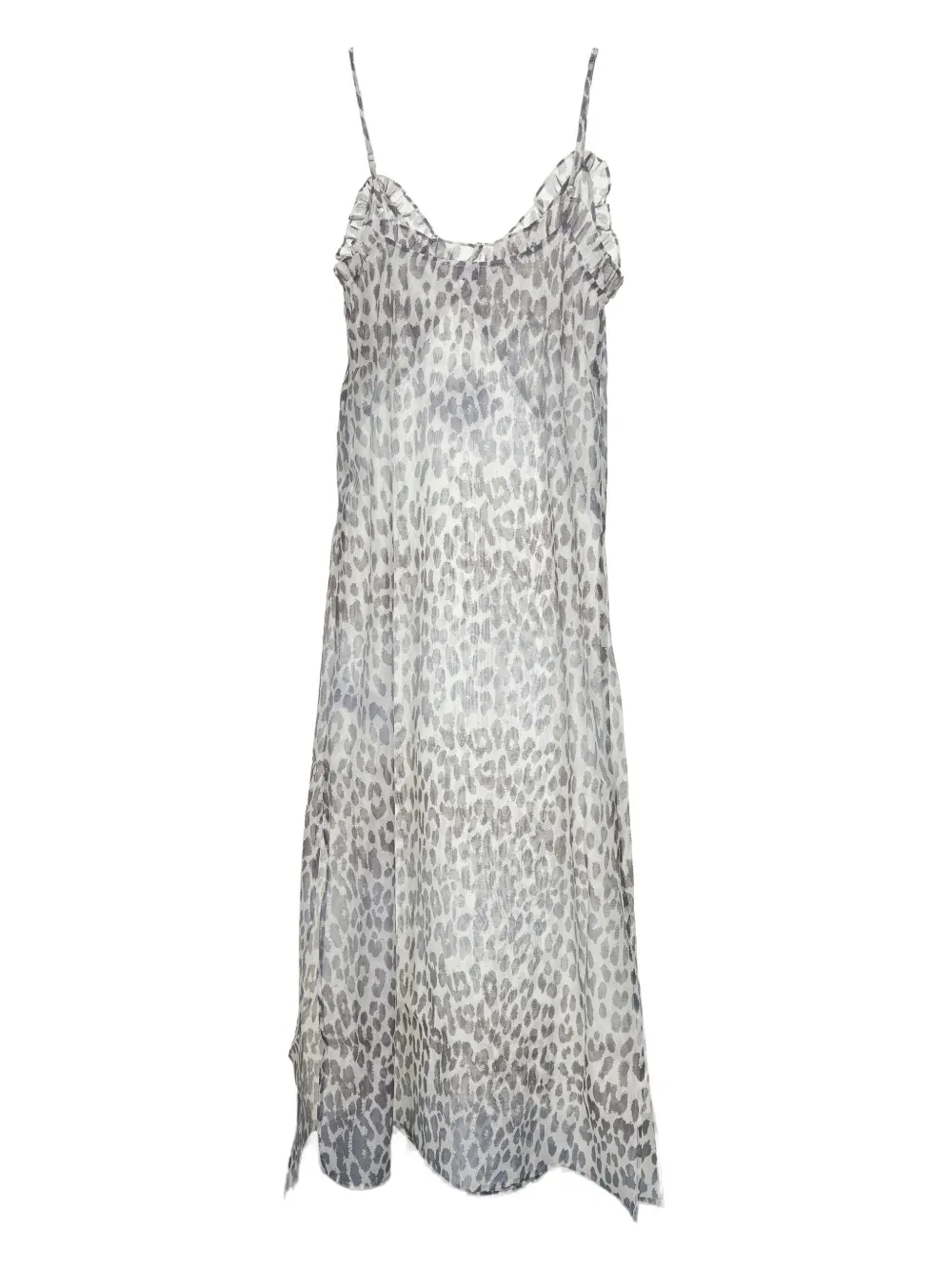 Baum Und Pferdgarten Alvine leopard-print ruffled dress - Grigio