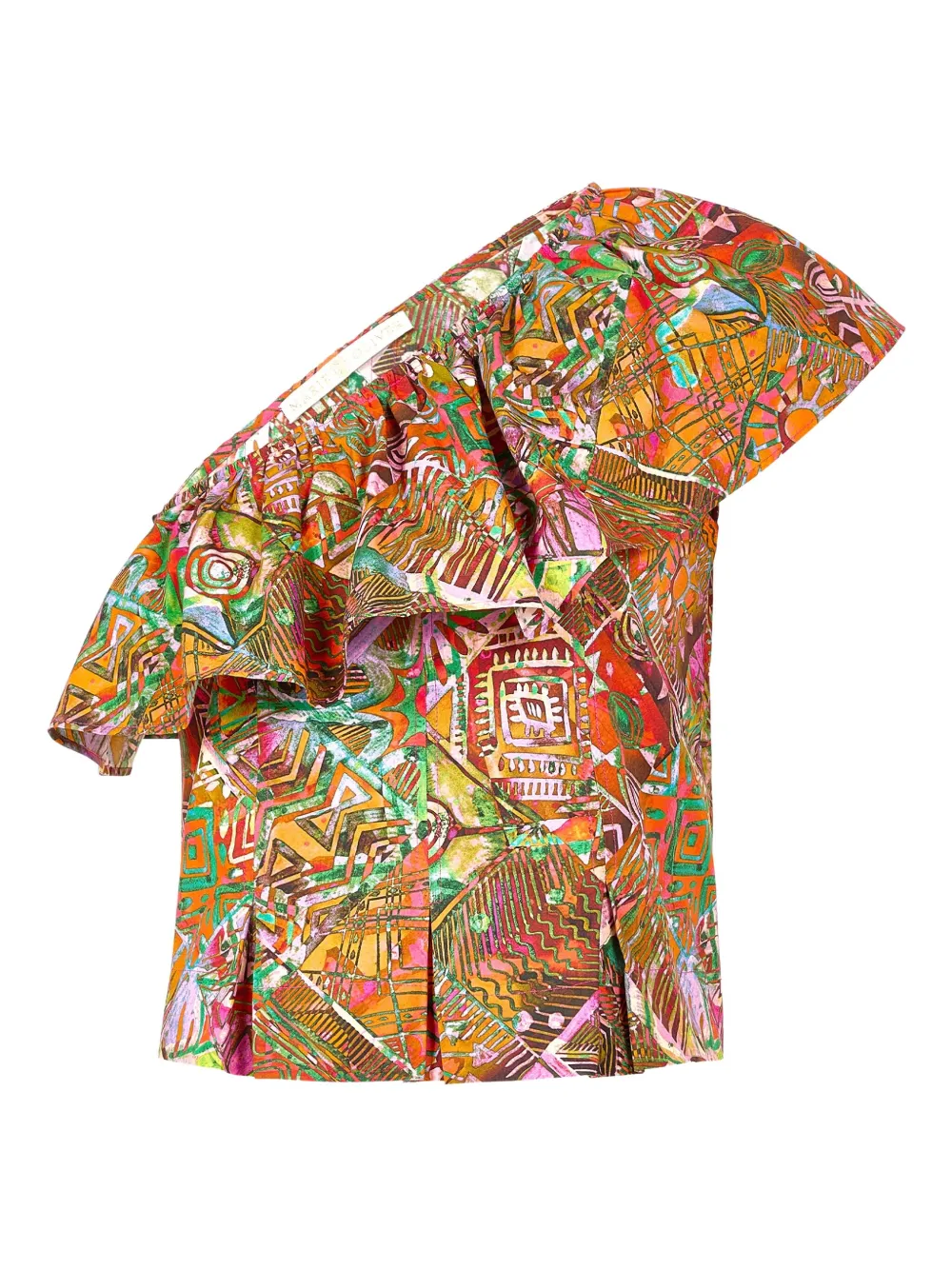Marie Oliver McCauley ruffled one-shoulder top - Marrone