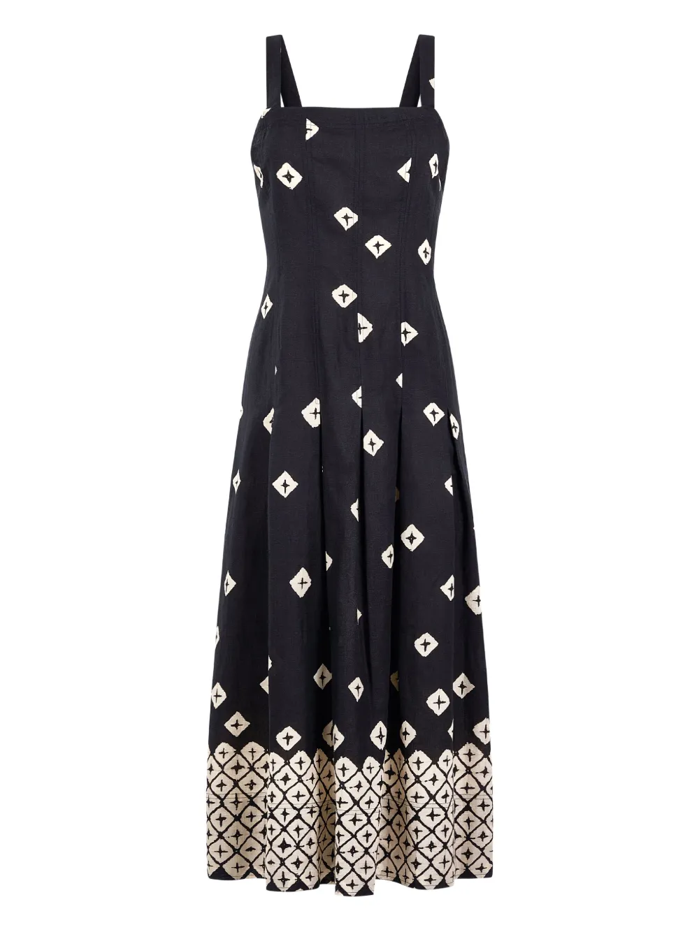 Marie Oliver Dixon pleated print midi dress - Nero