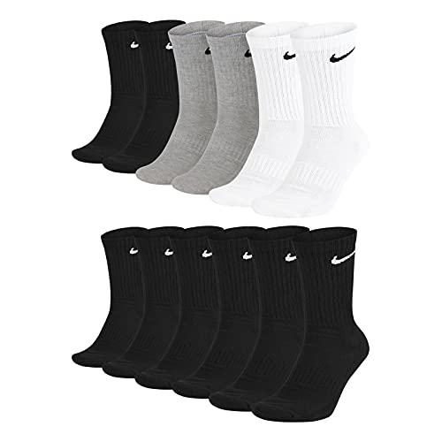 Nike Everyday Cushioned Crew Calzini Da Allenamento Da Uomo, In Confezione Da 6 Paia, 34-38