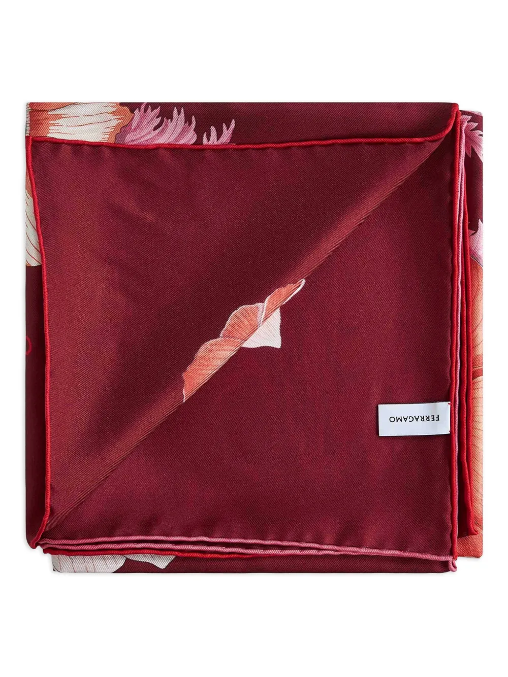 Ferragamo anemone-print square scarf - Rosso