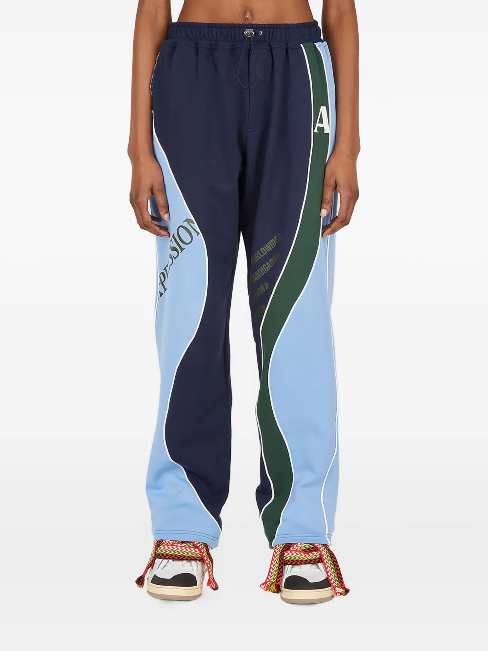 Ahluwalia Femi panelled wave track pants - Blu