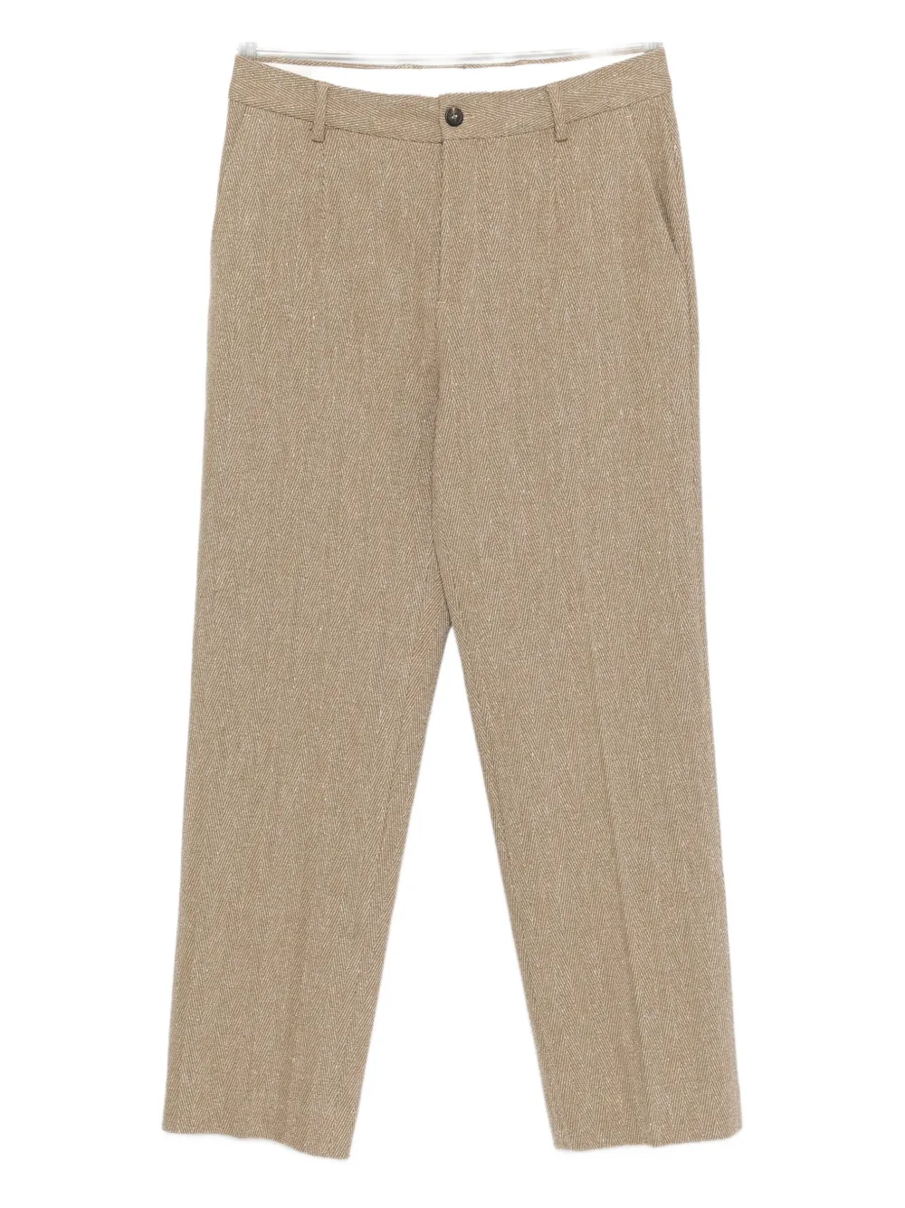 Golden Goose textured linen-blend trousers - Marrone