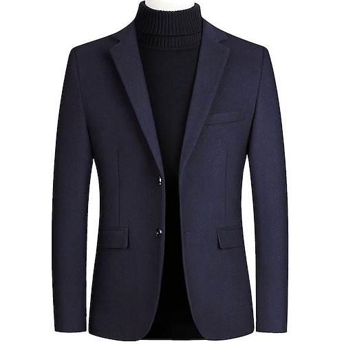 Per uomo Cappotto invernale Cappotto Trench Giornaliero Inverno Poliestere Tenere al caldo Lavabile Capispalla Abbigliamento Lavoro Giacche Tinta unit