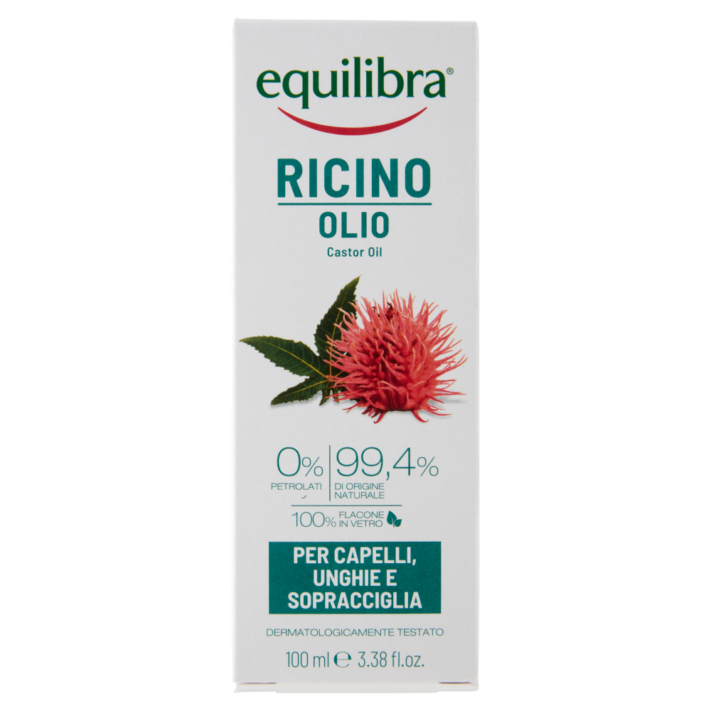 Equilibra Ricino Olio per Capelli, Unghie e Sopracciglia 100 ml - -