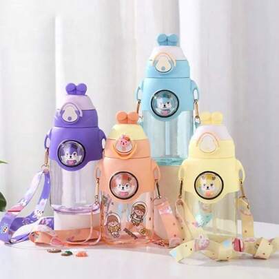 Borraccia per bambini PANDA con motivo a coniglio e adesivi | Borraccia Cutie Kids da 750 ml per bambini e bambine | Borraccia per bambini maschi / Bo