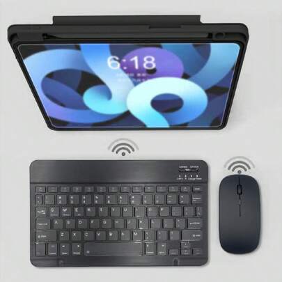 senza fili Tastiere e Mouse Set , compatibile con iPad , computer , smartphone e Tavoletta , ricaricabile , muto , mini size