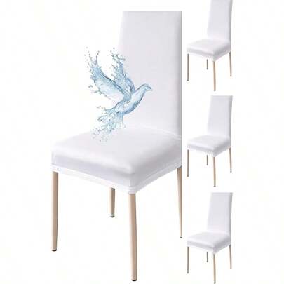 Confezione da 4 fondi impermeabili per sillas (blancas), fundas for sillas de comedor, fundas for retrÃ¡ctiles sillas, universales, fÃ¡ciles de instal