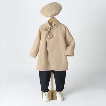 Ragazzine fiocco frontale Soprabito & Cappello