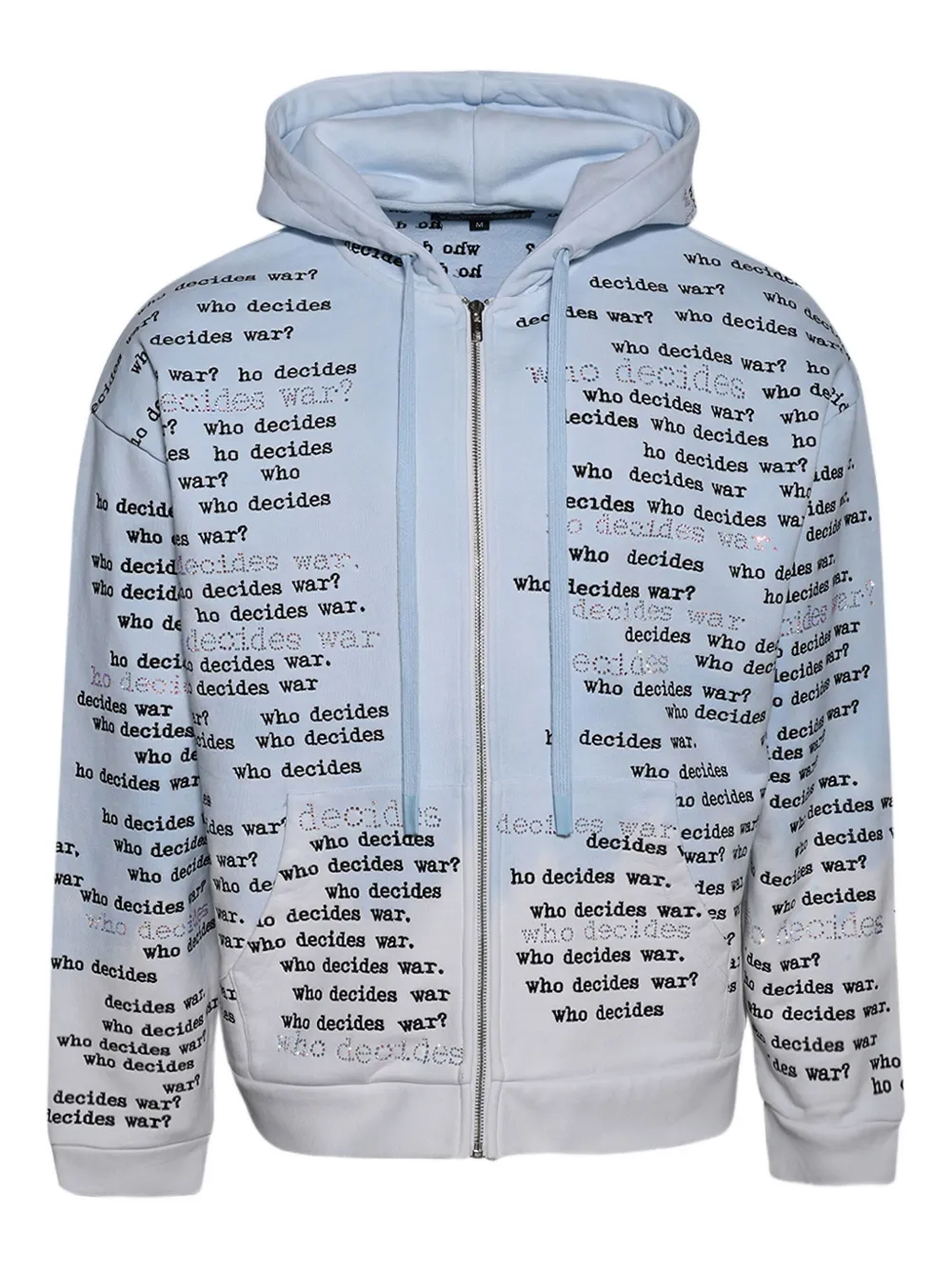 Who Decides War scripture zip-up hoodie - Blu