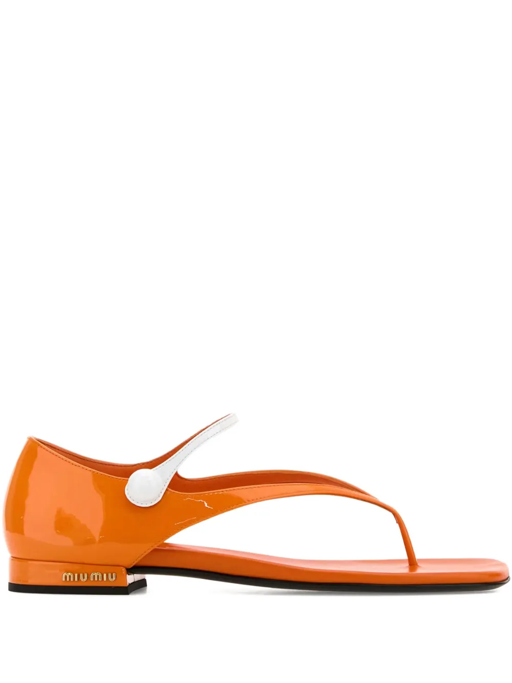 Miu Miu leather thong sandals - Arancione