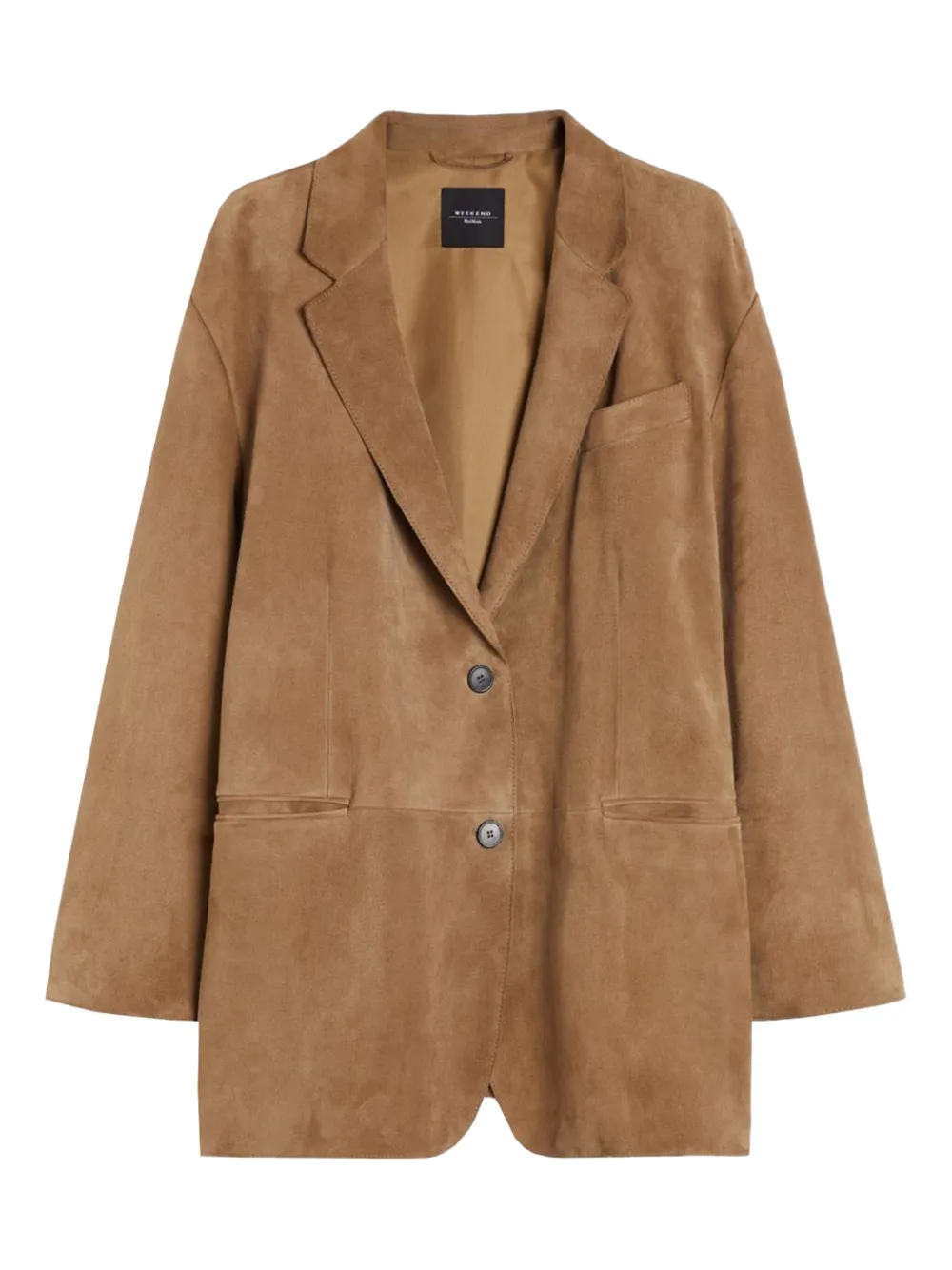 Weekend Max Mara suede single-breasted blazer - Marrone