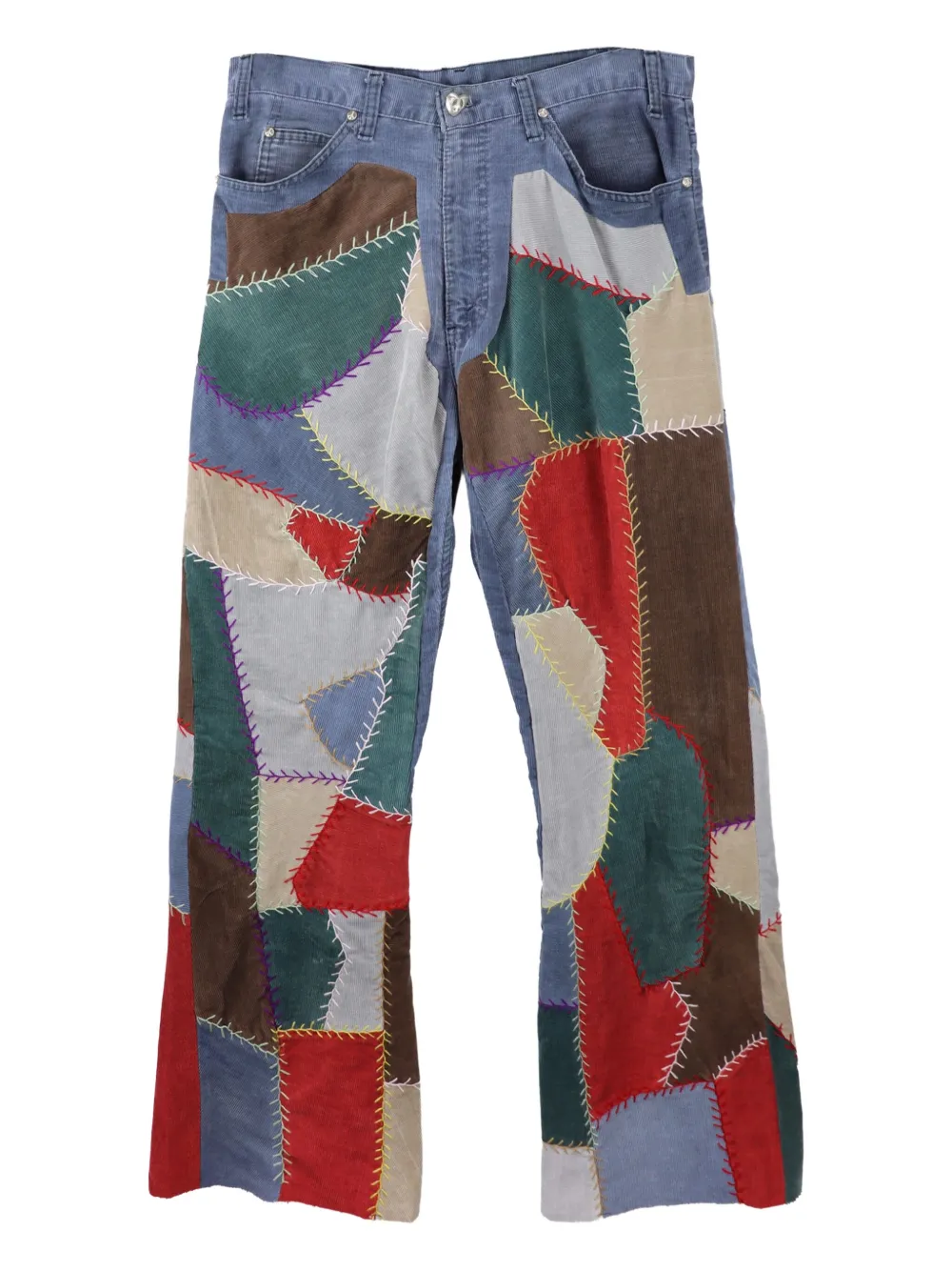 Readymade corduroy patchwork trousers - Blu