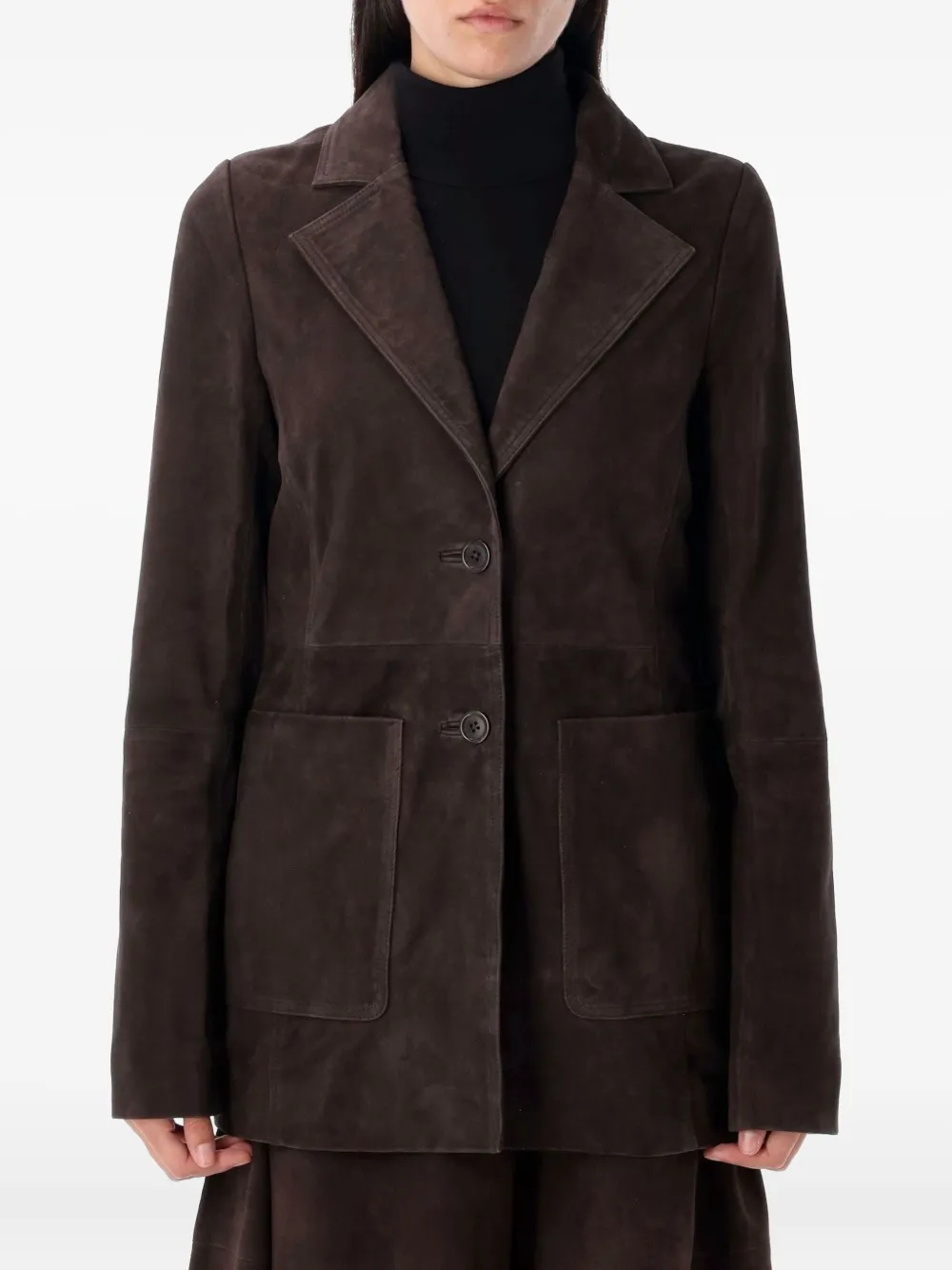 Róhe suede single-breasted blazer - Marrone