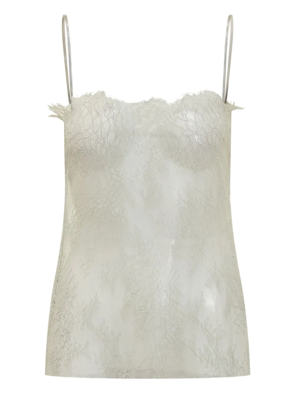 Alberta Ferretti lace-trimmed camisole top - Bianco