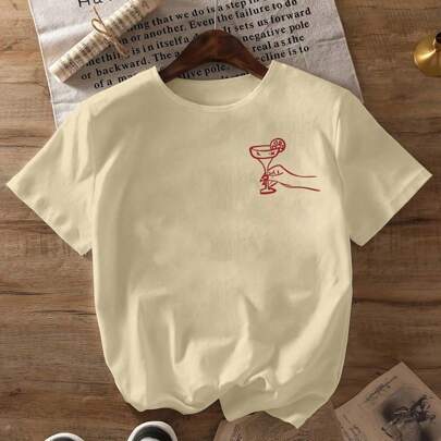 [Taglia grande] Maglietta casual estiva da donna, con stampa a fantasia magica, maniche corte, tops estivi, camicie, outfit estivi da donna, abbigliam