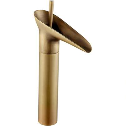 Grifo de baño de bronze anticoguo, grifo de lavabo en cascada, grifo de baño mezclador monomando de lavabo alto con válvula de ceramica, G 3/8, grifo