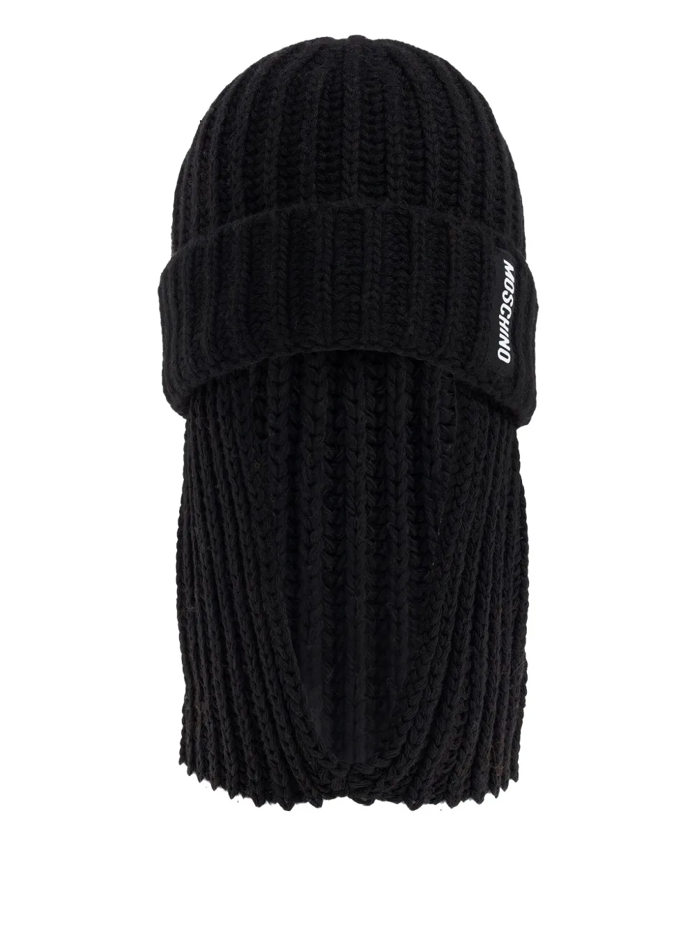 Moschino ribbed-knit wool balaclava - Nero