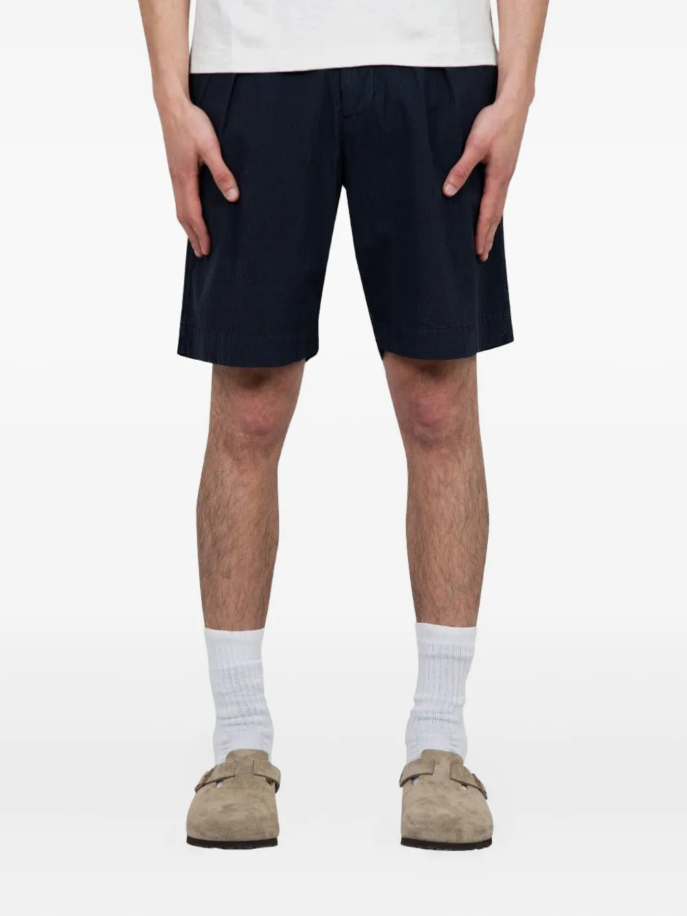 Norse Projects linen-cotton blend deck shorts - Blu