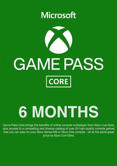 Xbox Game Pass Core - 6 Month Membership (Ww)