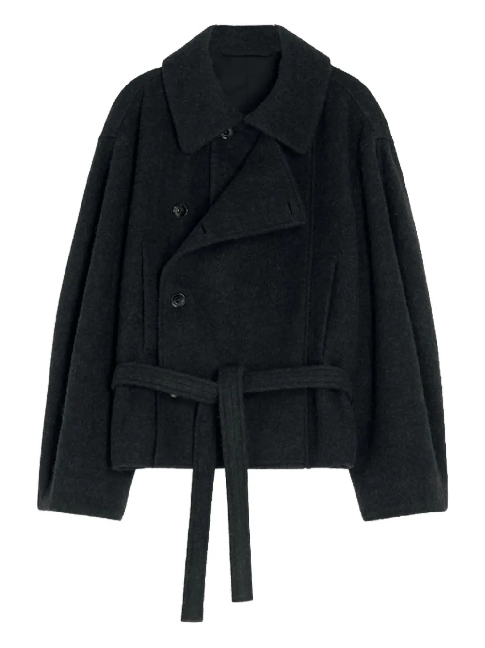 LEMAIRE belted double-breasted coat - Nero
