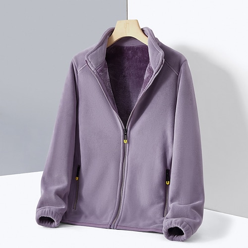 Per donna Giacca da escursionismo Giacca in Pile Giacca termica Inverno All'aperto Calore Termico Top Bianco Rosa Viola scuro Viola